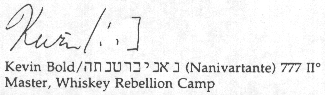 Kevin Bold's 
signature