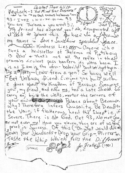 A Crazy 
Letter Received